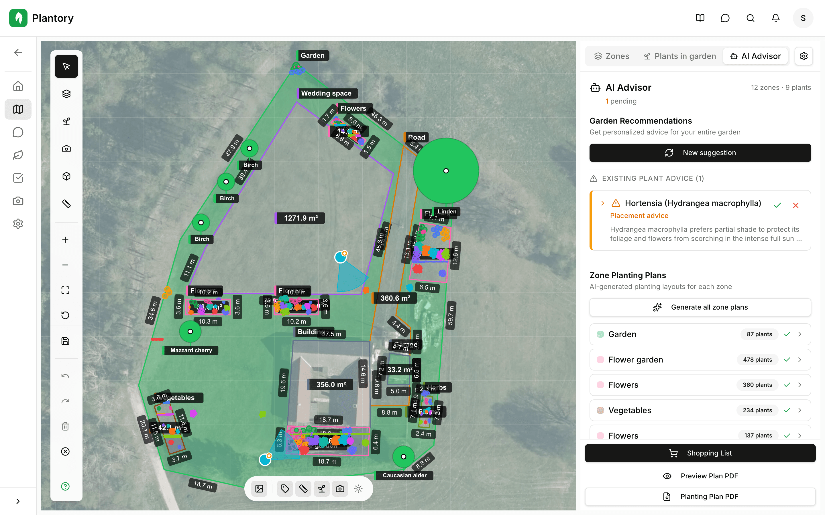 Záložka AI poradce v panelu plánování