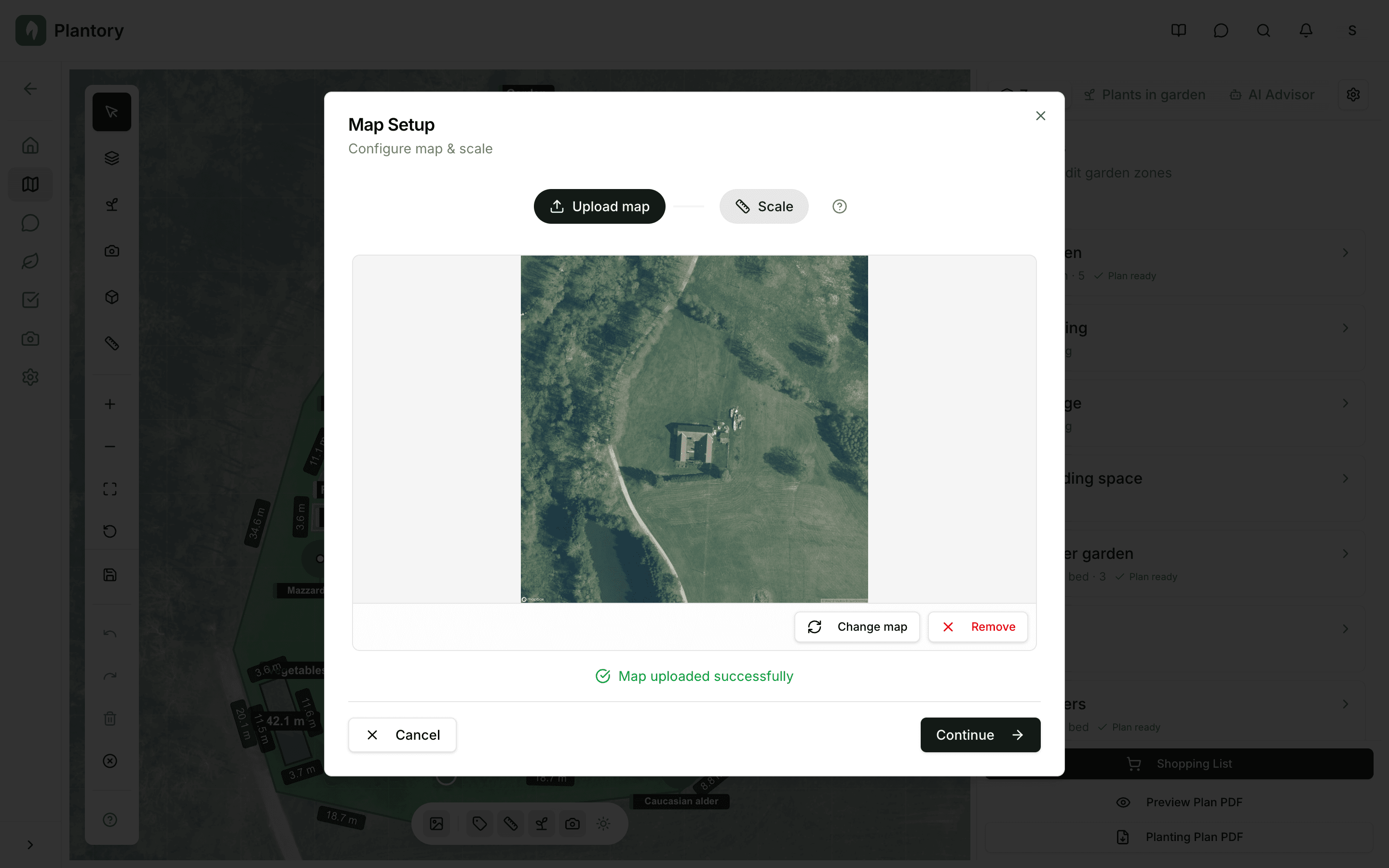 Modal nastavení s konfiguračními kroky